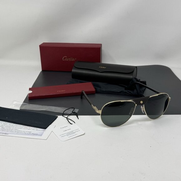 Cartier Sunglasses Aviator Polarized CT0096S-002 - Picture 1 of 16